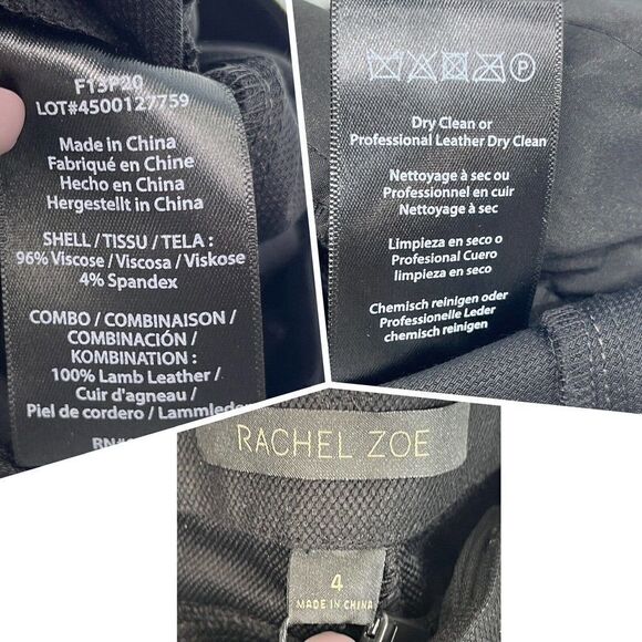 Rachel Zoe Black Julietta Lamb Suede Detail Riding Equestrian Pants Size 4 - Picture 9 of 15